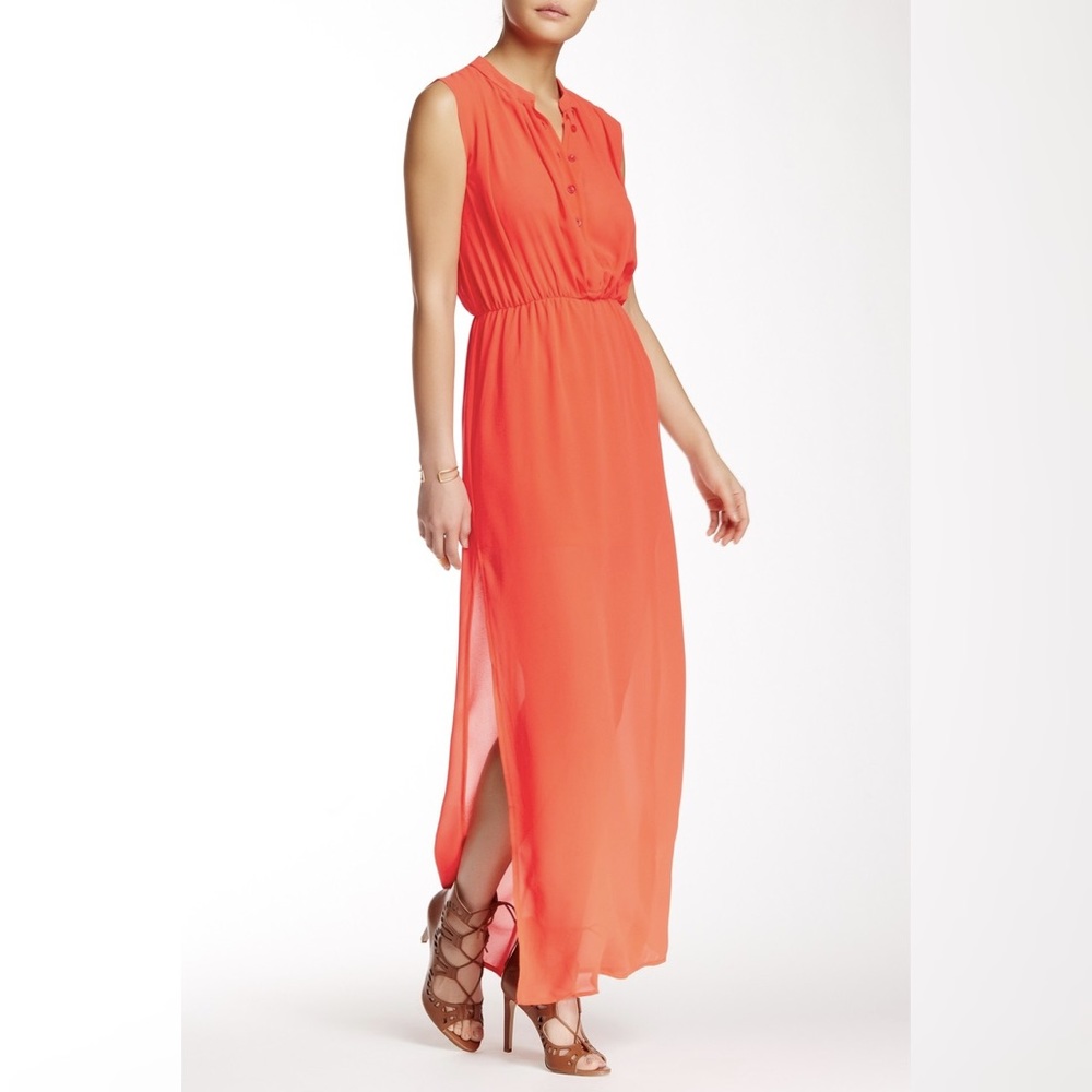 L’Atiste sleeveless button front maxi dress